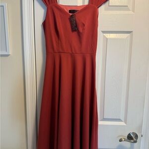 Elegant Red Midi Dress